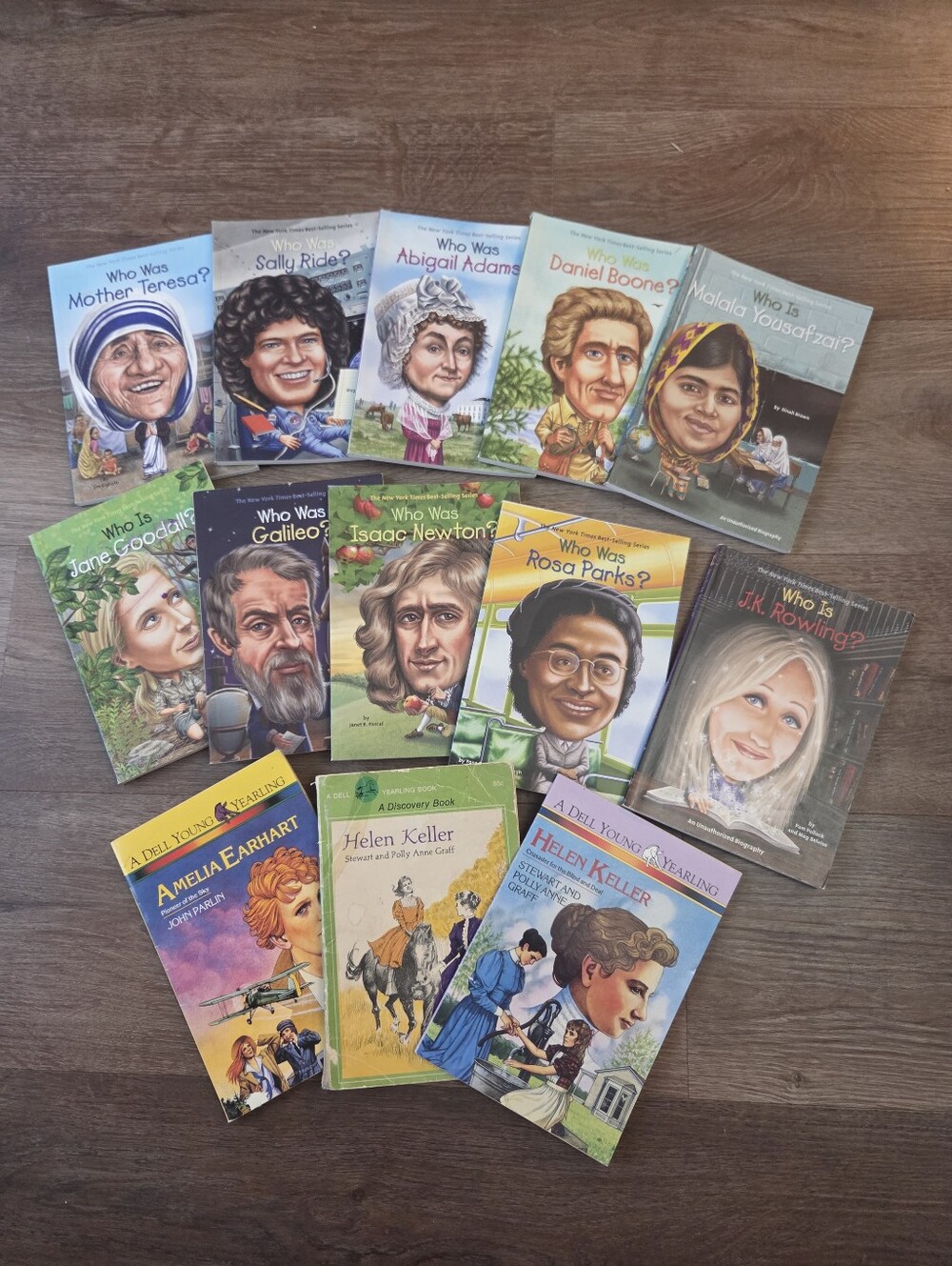 Lot of 10 PB Who Was Children Biography Books, and 3 Vintage Dell Young Yearling